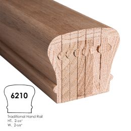 2-5/8 in. W x 2-7/16 in. H 6210 Wide Style Solid Wood Bending Handrail 14 ft. Red Oak