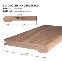 Red Oak Bending Bull Nosed Landing Tread