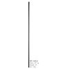 5/8 in. x 44 in. Plain Square Hollow Iron Baluster Satin Black