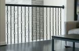 5/8 in. x 44 in. Round Hammered Three Ring Solid Iron Baluster Satin Black