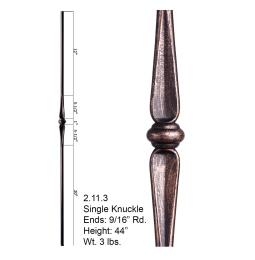 2.11.3   Single Knuckle (Finish: Oil Rubbed Bronze)