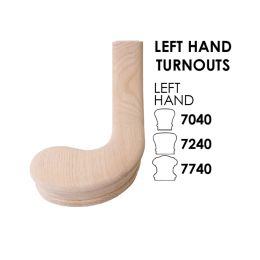 Left Hand Turnout Fitting (Finish:: For 6210 Handrail)