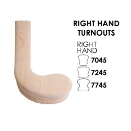 Right Hand Turnout Fitting (Finish:: For 6010 Handrail)
