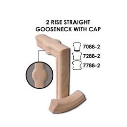 2 Rise Straight Gooseneck with Cap (Finish:: For 6210 Handrail)