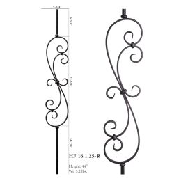Large Round Spiral Scroll Baluster (Finish:: Oil Rubbed Bronze)