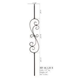 HF16.1.25-S Small Spiral Scroll Baluster (Finish:: Oil Rubbed Copper)
