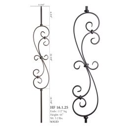 Large Spiral Scroll Baluster (Finish:: Oil Rubbed Copper)