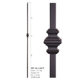 Single Knuckle Square Iron Hollow Baluster (Finish:: Ash Grey)
