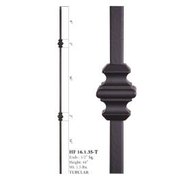Double Knuckle Hollow Iron Baluster (Finish:: Ash Grey)