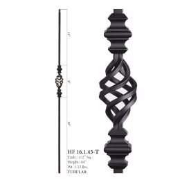 Single Basket Hollow Iron Baluster (Finish:: Oil Rubbed Copper)