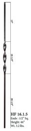 ironSingle Ribbon Twist Iron Baluster (Finish:: Satin Black)