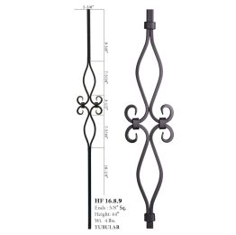 Double  Oval Spiral Hollow Square Bar (Finish:: Oil Rubbed Bronze)