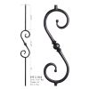 Single Sphere Scroll Round Forged Baluster