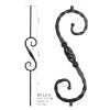 Single Twisted Knuckle Square Hammered Scroll Baluster
