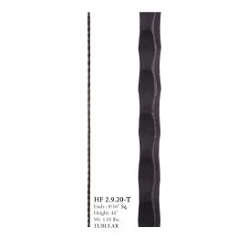 Plain Square Hammered Hollow Baluster (Finish:: Oil Rubbed Bronze)