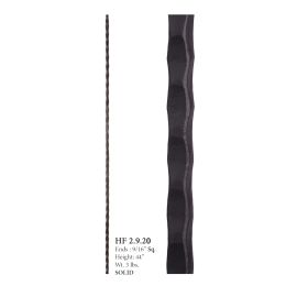 Plain Square Hammered Baluster (Finish:: Oil Rubbed Bronze)