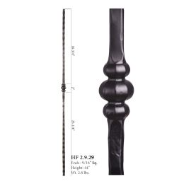 Single Knuckle Square Hammered Baluster (Finish:: Oil Rubbed Bronze)