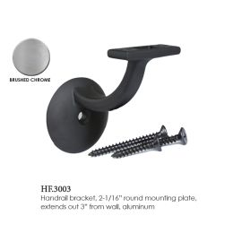 Handrail Bracket with Round Mounting Plate (Finish:: Brushed Crome)