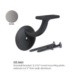 Handrail Bracket with Round Mounting Plate (Finish:: Nickel)