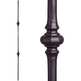 Double Small Knuckle Round Forged Baluster (Finish:: Satin Black)