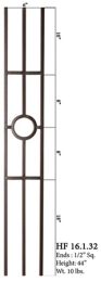 16.1.32  Three Leg Panel Iron Baluster (Color Option: Satin Black)
