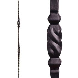 2.9.13 Double Knob Hammered Bar  Iron Baluster (Finish: Oil Rubbed Bronze)