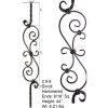Single Large Square Hammered Sprial Scroll Baluster