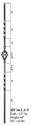Double Twist Single Basket Hollow Iron Baluster (Finish:: Oil Rubbed Bronze)